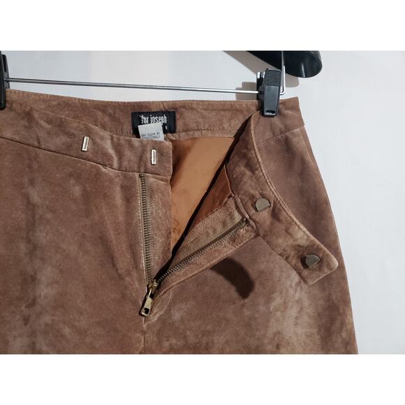 For Joseph Vintage Suede Brown Tan Leather Straight Leg Pants Women's Size 28 - Picture 8 of 11